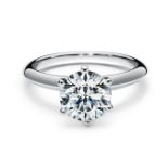 Bague Solitaire - Or Blanc - 1ct - HRD - F SI2