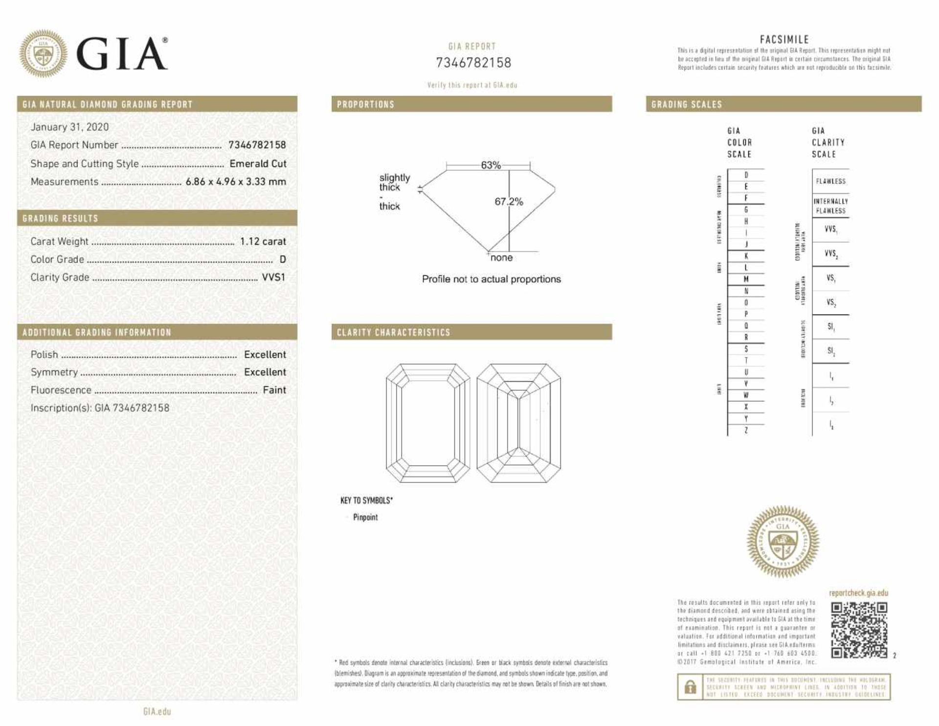 Diamond - 1.12ct - GIA - D WS1 - Bild 3 aus 4