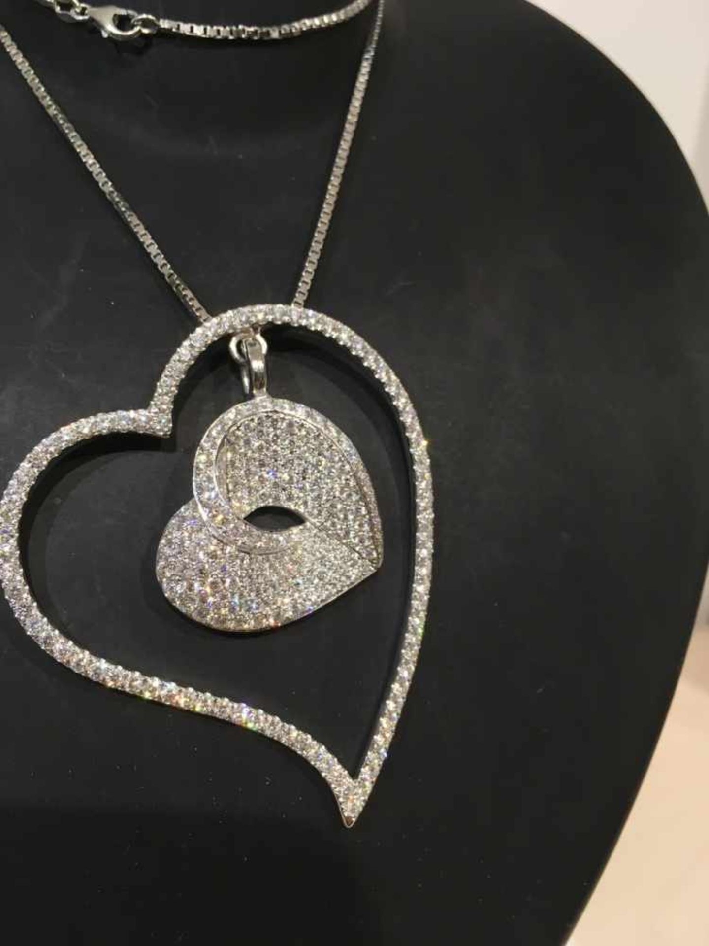 Collier Double Coeur - 4.78ct - F/VS - Bild 2 aus 3