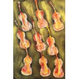 Arman - Empreintes de violon orange, 2004