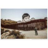 JR - Giants, Kikito and the border patrol, Tecate, Mexico-USA