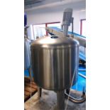 1 x S/s pan approx. 300 litre with mixing. Bottom centre discharge. 900 mm diameter. 900 mm tall.