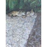 Ruskin Spear, RA (1911-1990) Cat Basking in the Sun Oil on board Signed 41 by 31 cm. (16 by 12