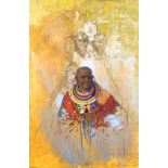 Emily Lamb (b.1985) Maasai lady Oil on canvas Signed 'Emily Lamb' (lower right) 150 x 100 cm (59 x