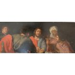 Flemish School, 17th century Jesus and his disciple Oil on panel 29 x 69 cm Unframed