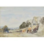 William Callow, RWS (1812-1908) Carisbrooke Castle, Isle of Wight Ink and watercolour, 34.3 x 49.5 c