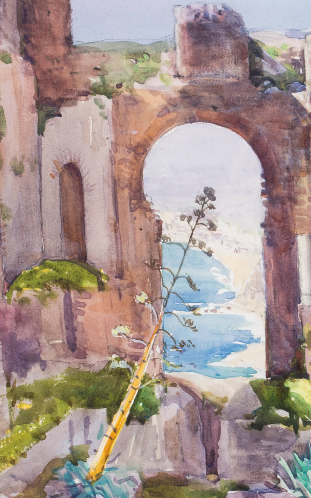 Gwen Dorrien-Smith (British Circa 1921) The Amphitheatre At Taormina, Etna Beyond Watercolour on - Image 6 of 7