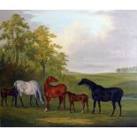 John Nost Sartorius (1759-1828) Mares and Foals, Oil on canvas, 63.5 x 76 cm (25 x 30 in)