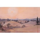John Doyle MBE, PPRWS (British, b. 1928) Sunset, Sienna, circa 1986 Acrylic and watercolour on paper