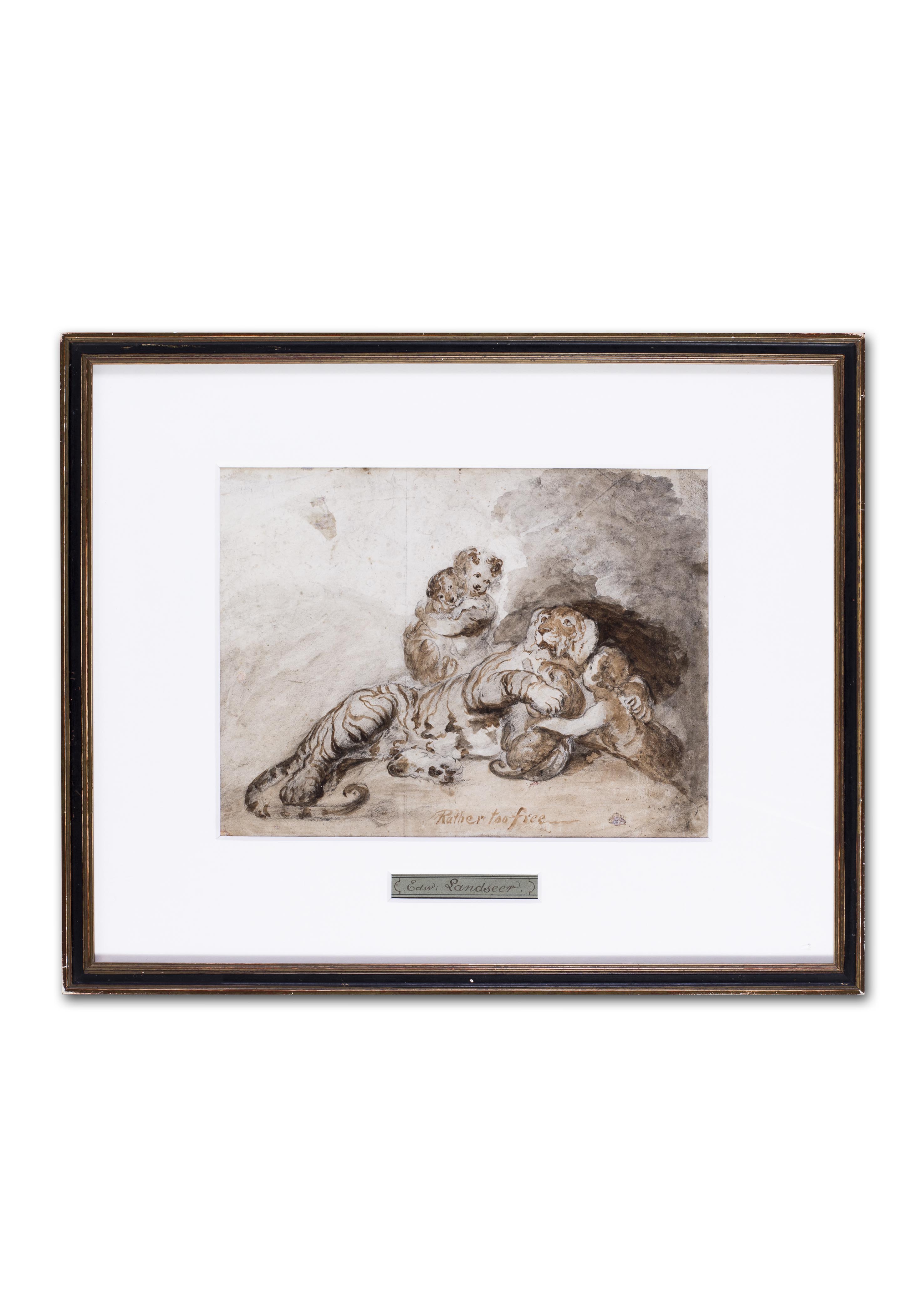 Attributed to Sir Edwin Henry Landseer (British, 1802-1873) Rather too free - Image 6 of 8