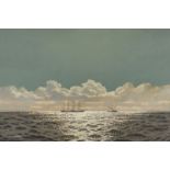 Charles Pears, P.S.M.A., R.O.I. (1873-1958) Reflections on the sea, ship under tow