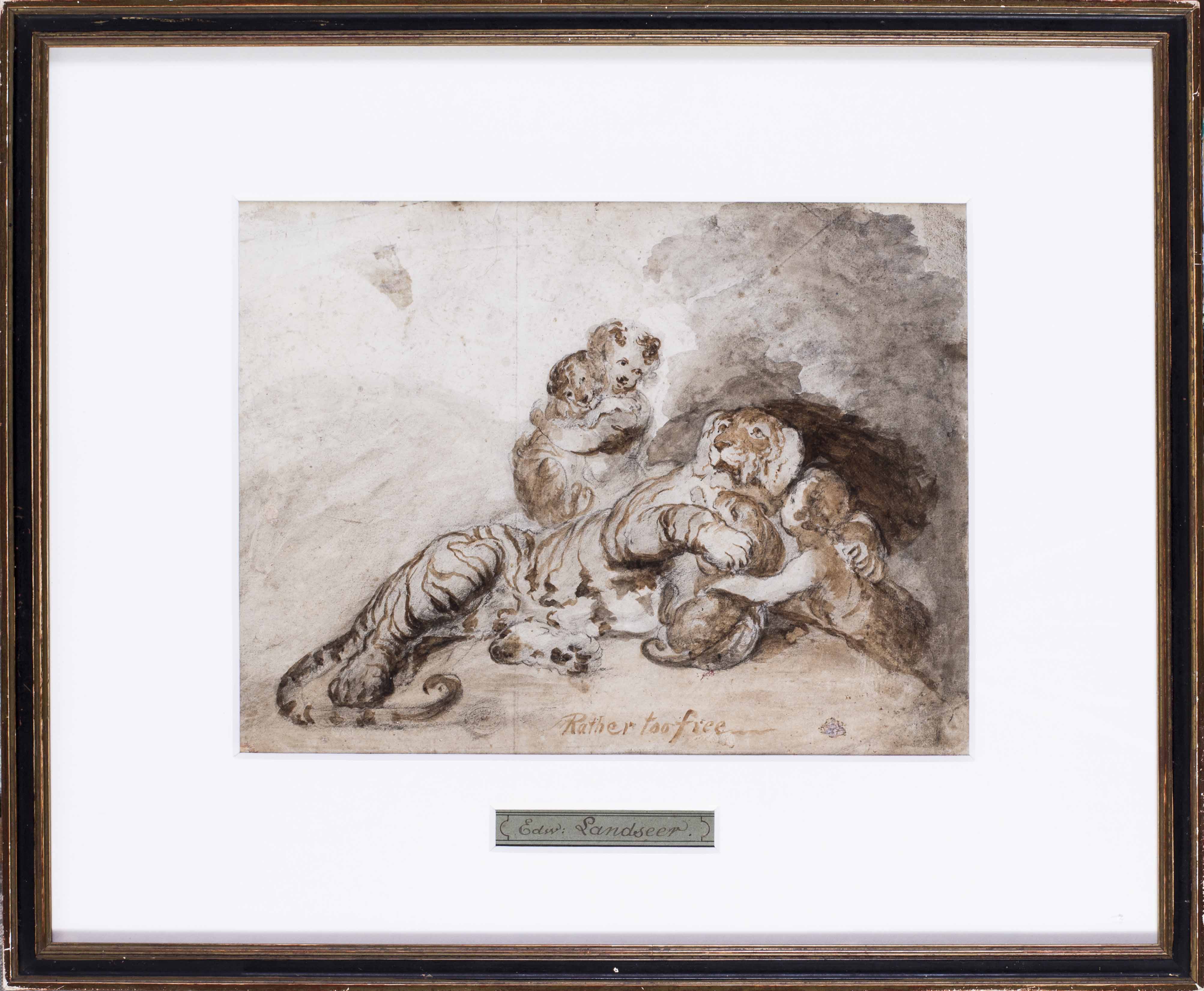 Attributed to Sir Edwin Henry Landseer (British, 1802-1873) Rather too free - Image 2 of 8