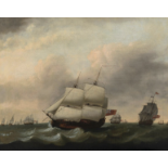 Dominic Serres (1722-1793) A Warship in full sail Oil on canvas 101.6 x 127 cm (40 x 50 in)