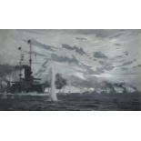 Norman Wilkinson, C.B.E., S.M.A., P.R.W.S., R.I. (1878-1971), Fleet Action at Port Arthur, 9th