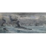 Frank Watson Wood (1862-1953), The Battle of Jutland; the height of the action in the early