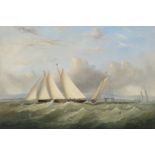 Arthur Wellington Fowles (1815-1883), Colonel Markham's new schooner Pantomime outrunning