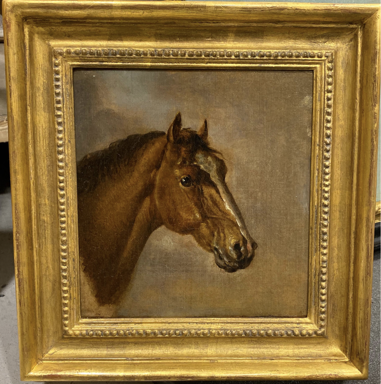 Ben Marshall (1768-1835) Head of a bay thoroughbred - Image 2 of 3