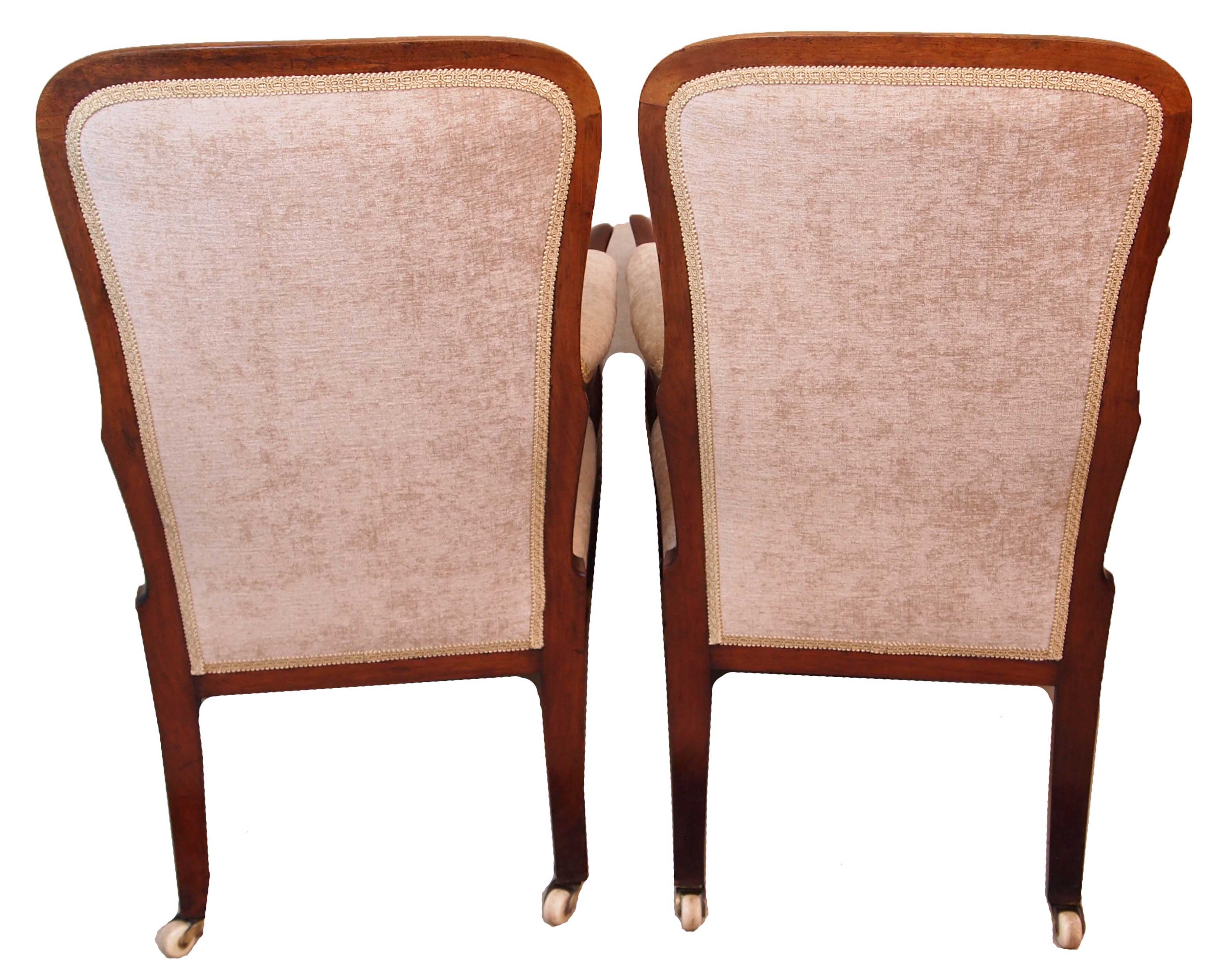 Pair of exceptional quality 19th century rosewood library armchairs - Image 3 of 3