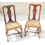 Pair of 18th century elm side chairs