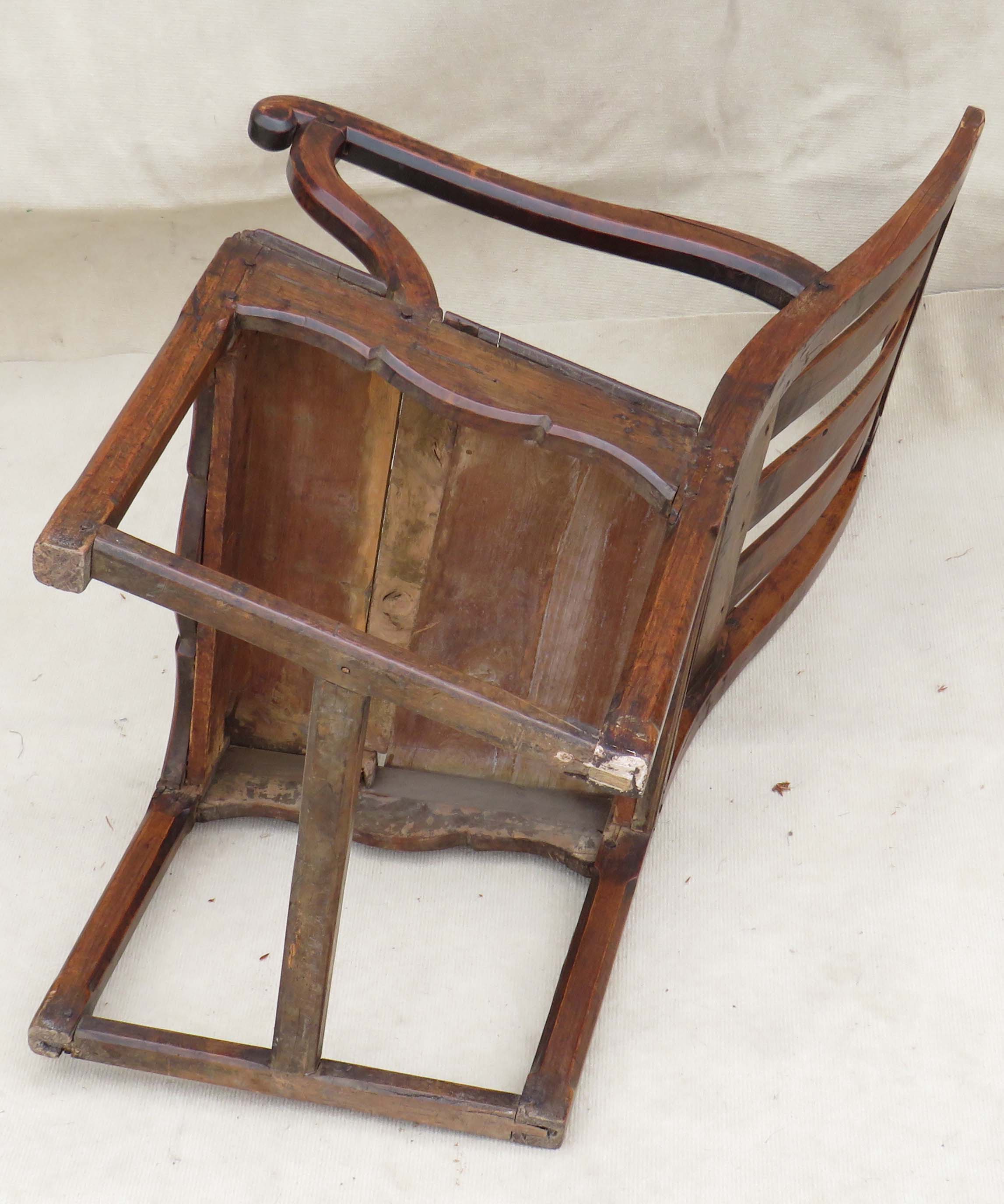 18th Century country armchair constructed from a selection of oak, yew, chestnut & fruitwood - Image 6 of 7