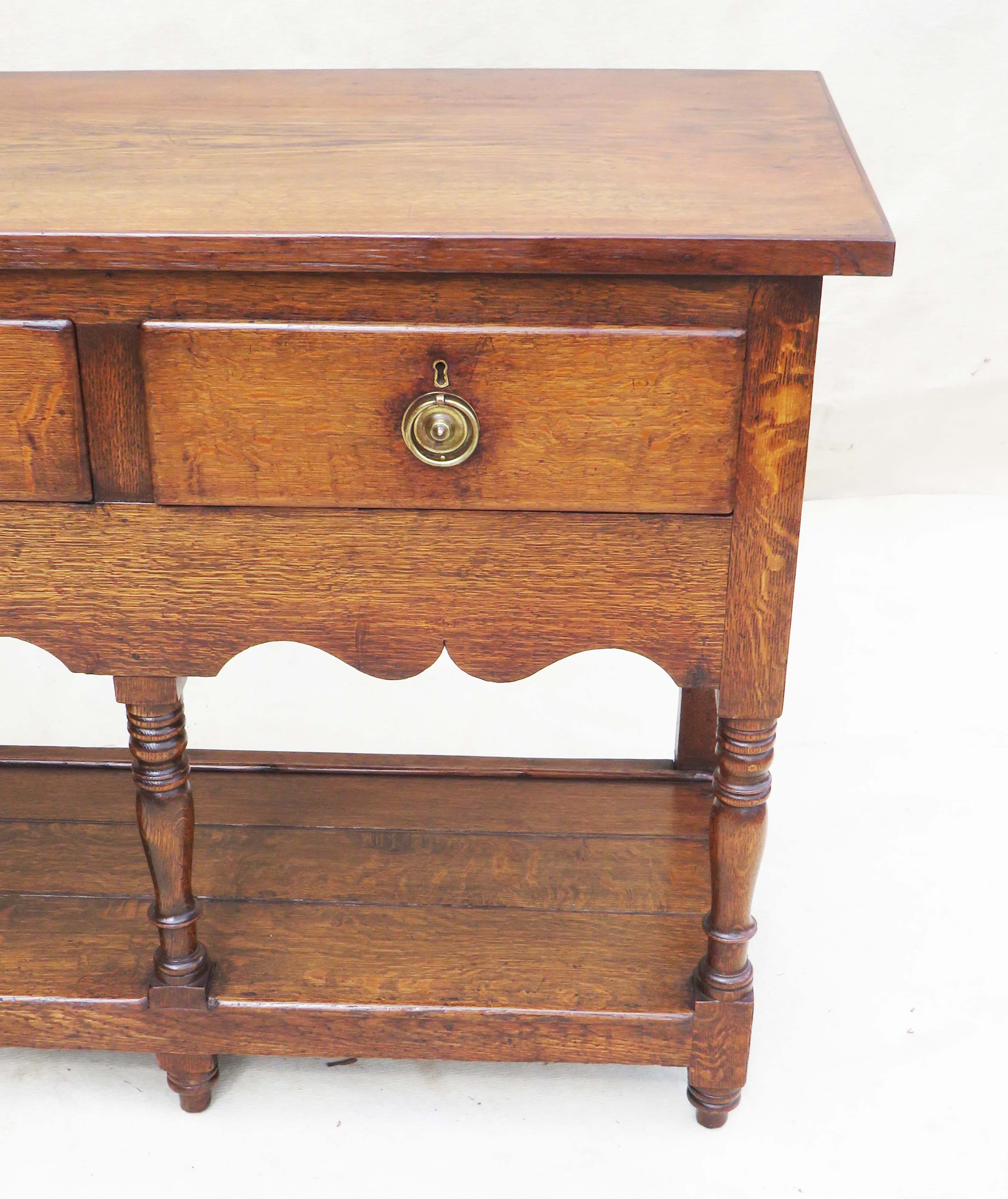 19th Century oak potboard dresser base in the 18th century style - Image 2 of 8