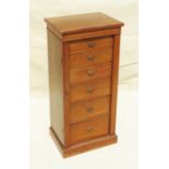 Late 19th Century walnut wellington chest of drawers