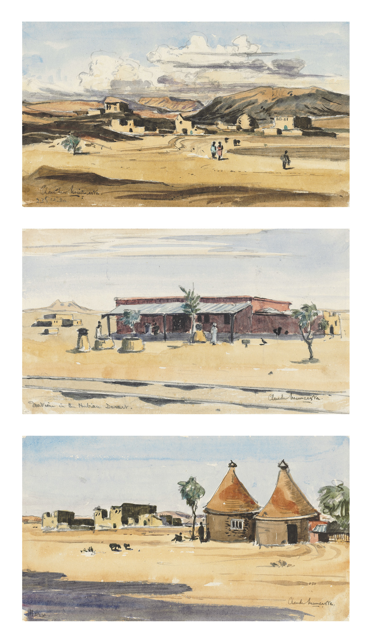 Claude Muncaster, P.R.S.M.A., R.W.S., R.O.I., R.B.A. (1903-1974) Sketches of the Nubian Desert