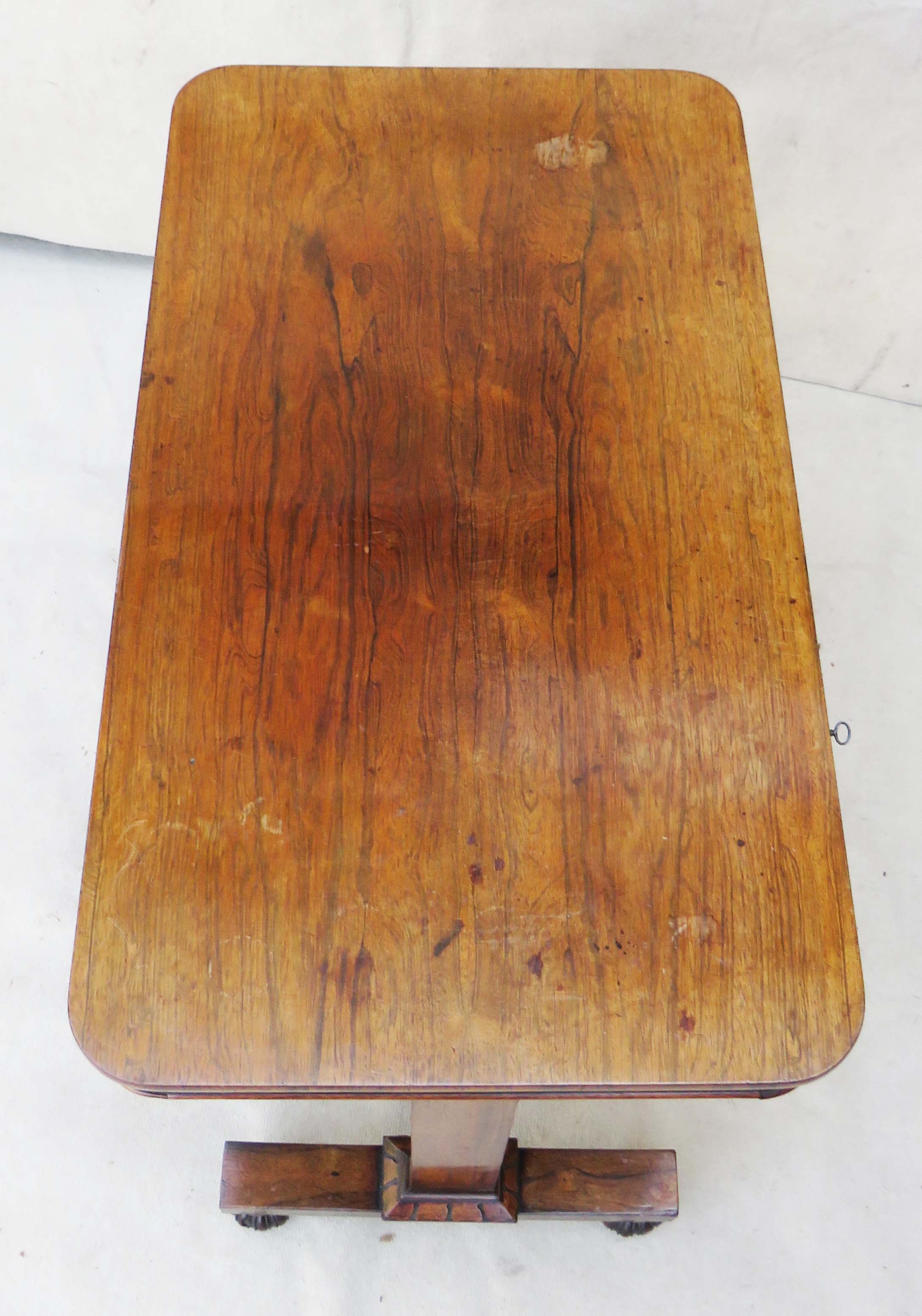 18th Century late Regency period rosewood library table - Image 6 of 8