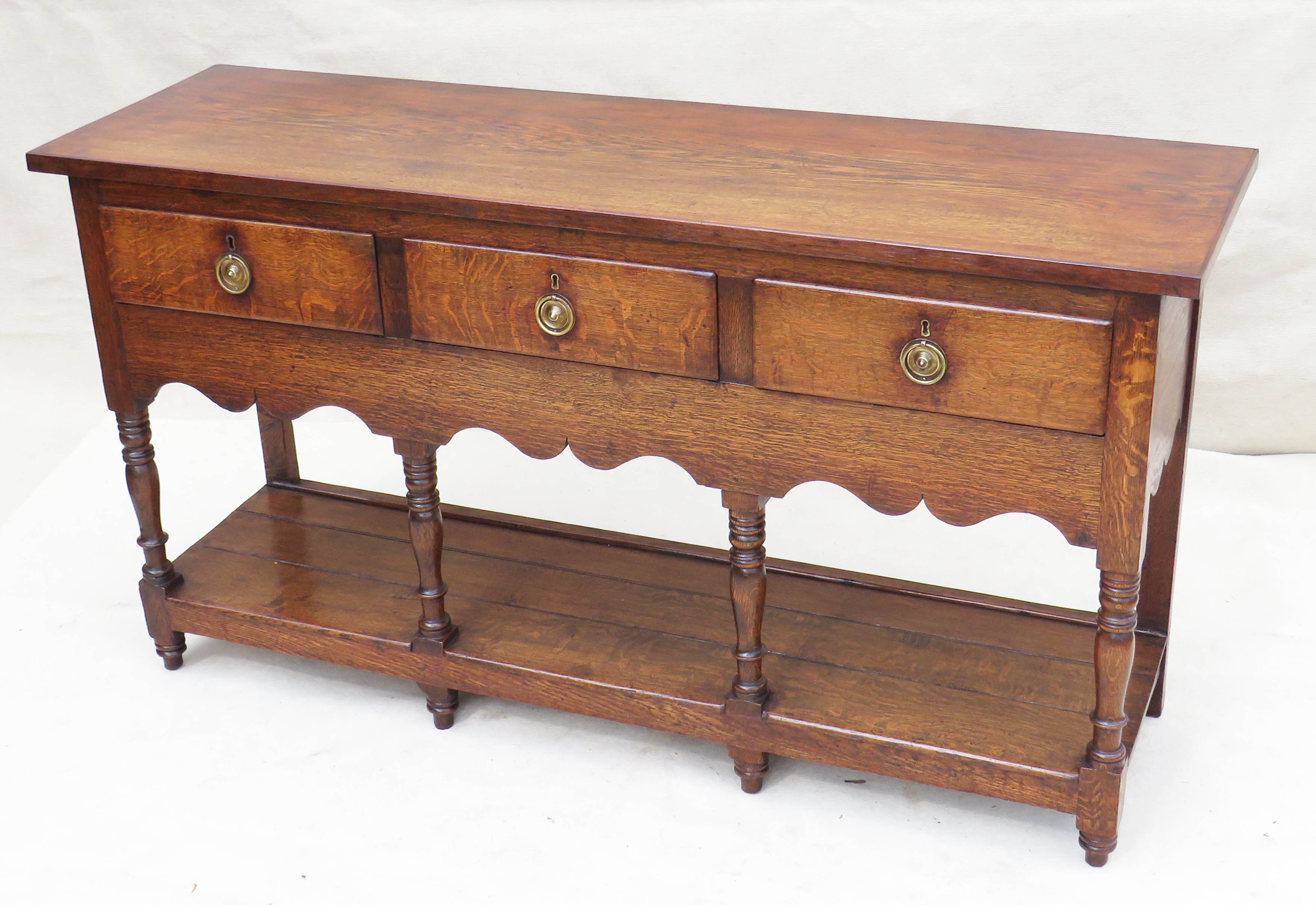 19th Century oak potboard dresser base in the 18th century style