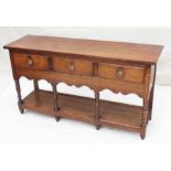 19th Century oak potboard dresser base in the 18th century style