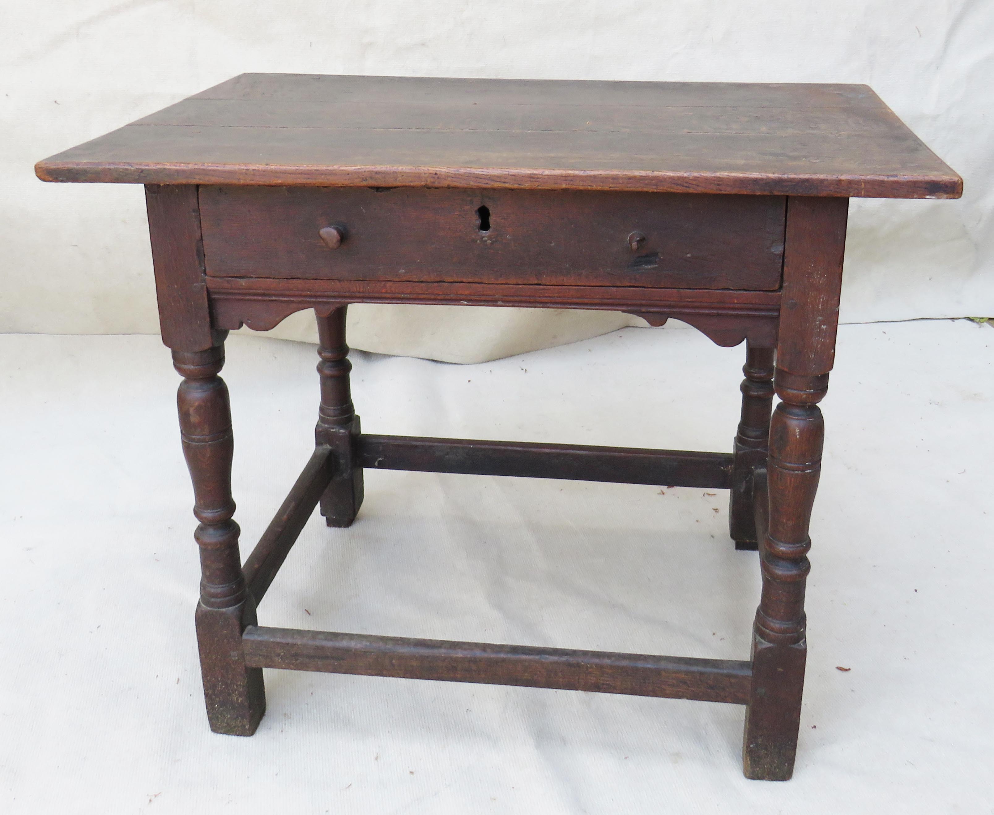 A 17th Century oak side table