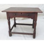 A 17th Century oak side table