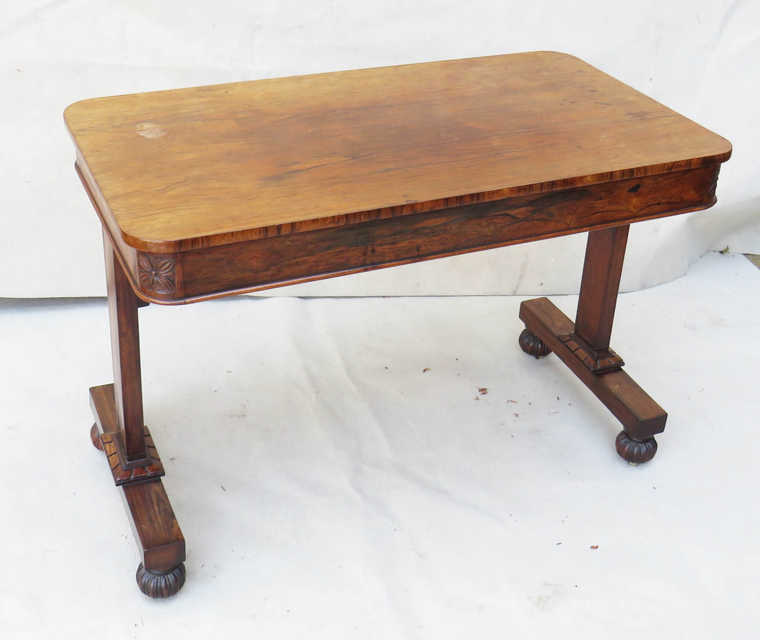 18th Century late Regency period rosewood library table - Image 7 of 8