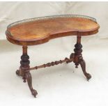 Walnut Kidney Shaped Writing Table, English Mid 19th Century