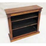 Late Regency period rosewood dwarf open bookcase