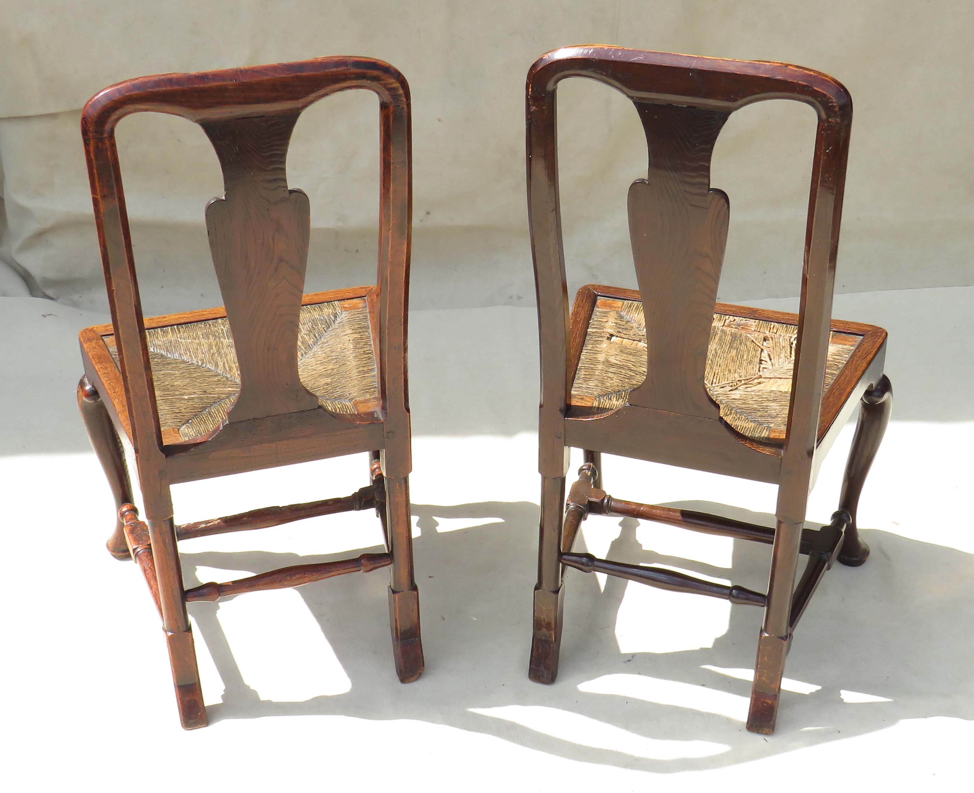 Pair of 18th century elm side chairs - Image 5 of 10
