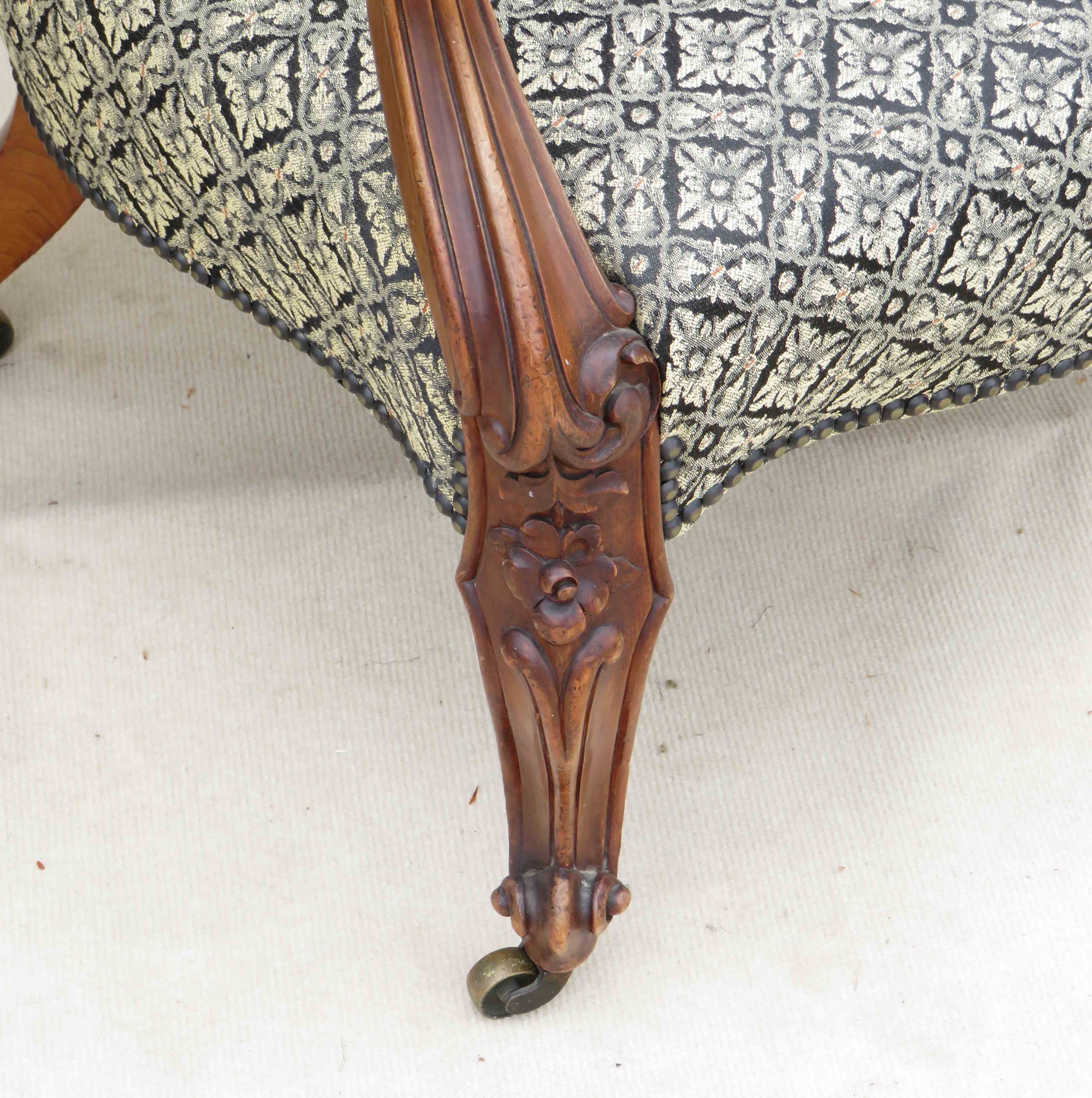 Pair Of Walnut Library Chairs, 19th Century - Image 5 of 8