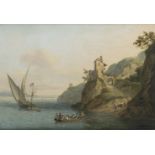John Thomas Serres (1759-1825) A Maltese settee offshore in the Mediterranean