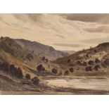 Claude Muncaster, P.R.S.M.A., R.W.S., R.O.I., R.B.A. (1903-1974) Evening light in a Welsh valley