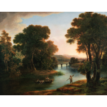 Attributed to George Barret Jr. (1767-1842) A Wooded river landscape