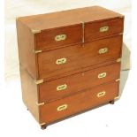 19th Century mahogany & camphor wood military campaign chest