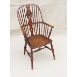 Thames Valley Draft Back Windsor Armchair, Early 19th