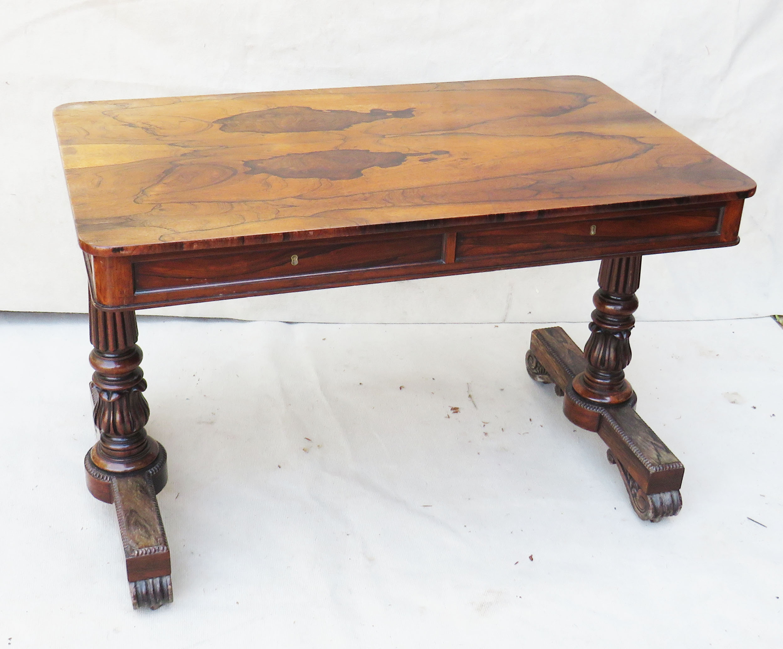 Regency period 19th Century rosewood library table - Image 7 of 8