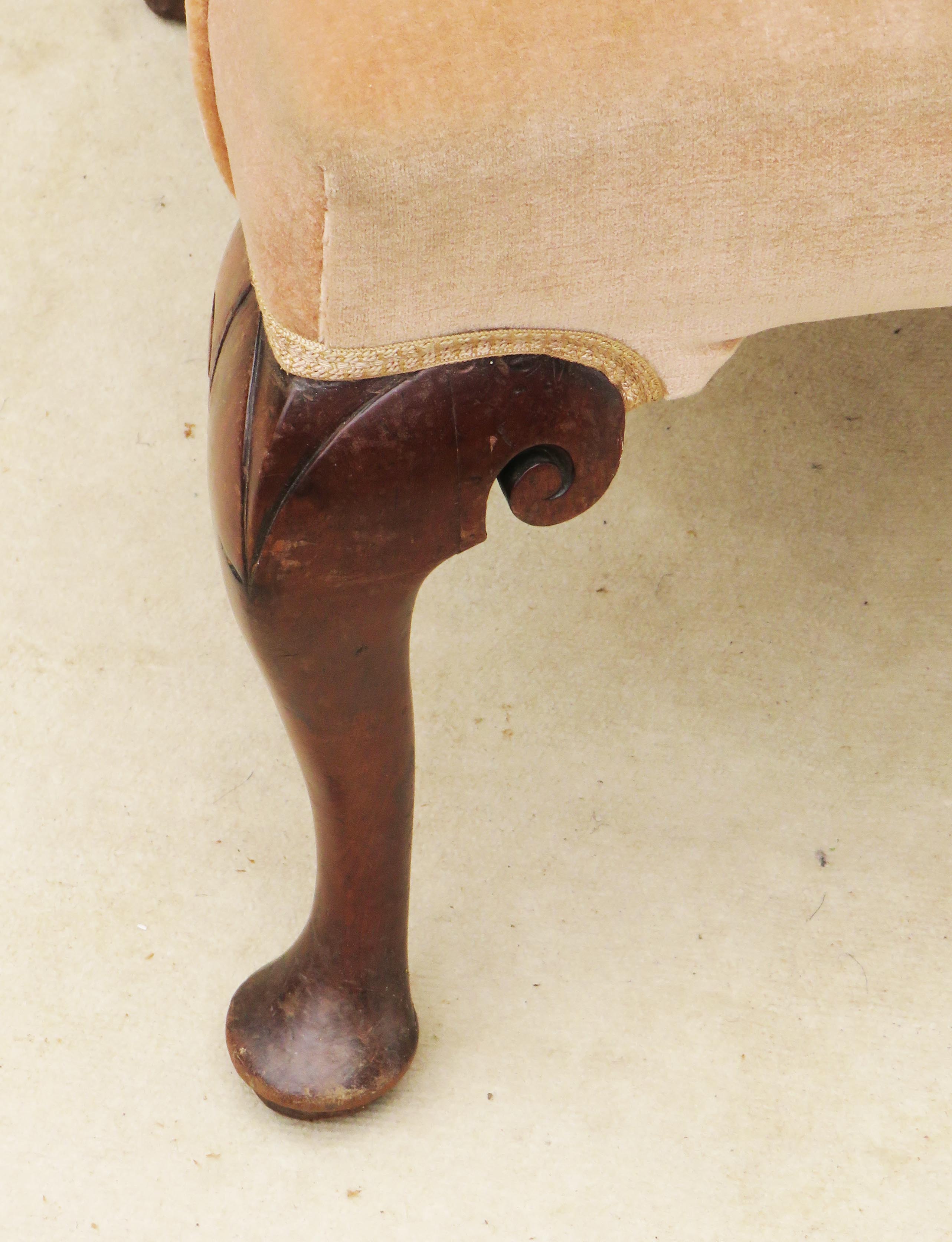 Georgian 18th Century Library Armchair raised on elegant mahogany carved cabriole legs unusually - Image 2 of 8