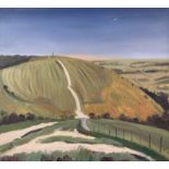 Sam Travers Evening settling on the downs Oil on board 20 x 22 in