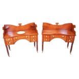 Rare Gillows Regency Period Early 19th Century Mahogany Pair Of Dressing Tables, having shaped three