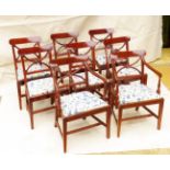 Regency Period Set Of Eight 19th Century Mahogany Dining Chairs, consisting 2 carver armchairs and 6