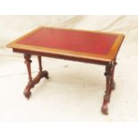 19th Century Victorian Mahogany Writing Table having good quality tooled leather inset top raised on