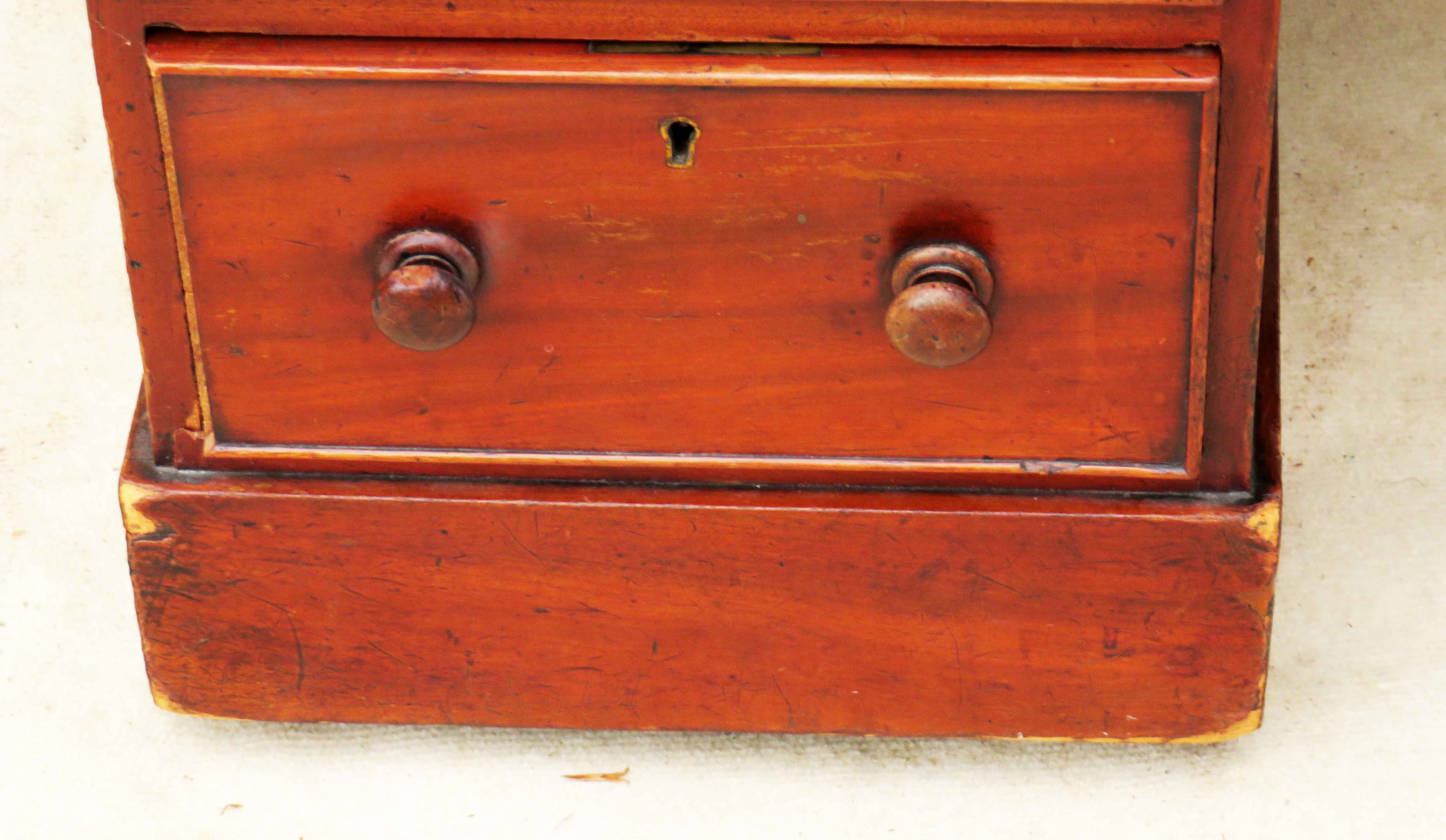 Mid 19th Century Mahogany Pedestal Desk of diminutive proportion having leather inset top over - Image 8 of 8