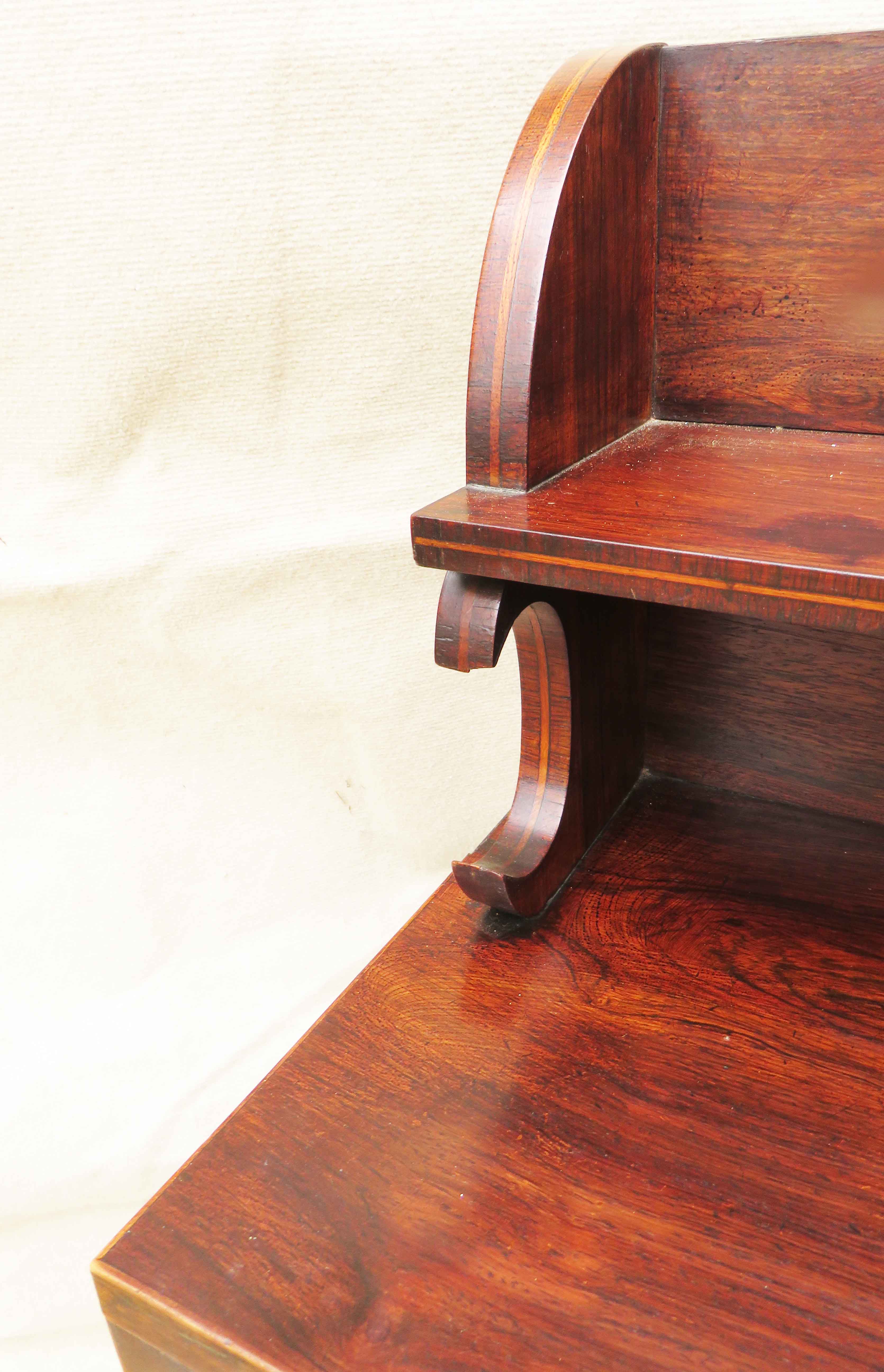 19th Century Rosewood Regency Rosewood Side Cabinet, or chiffonier, with scrolling superstructure - Image 2 of 13